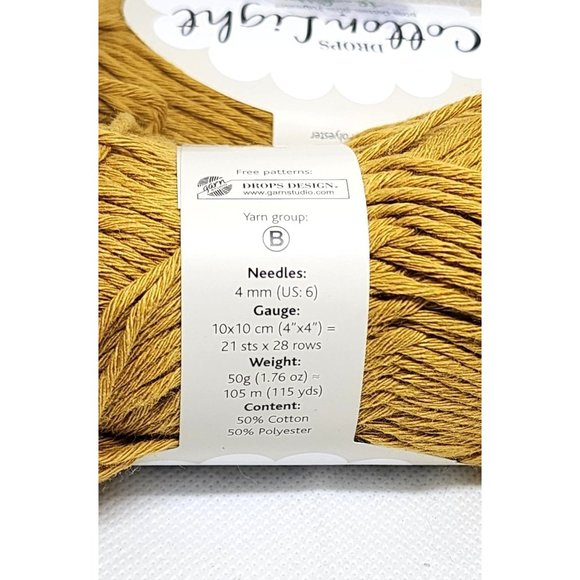 Drops Cotton Light Yarn - Color 36, Dyelot 079 - Cotton/Polyester Blend - Picture 4 of 12